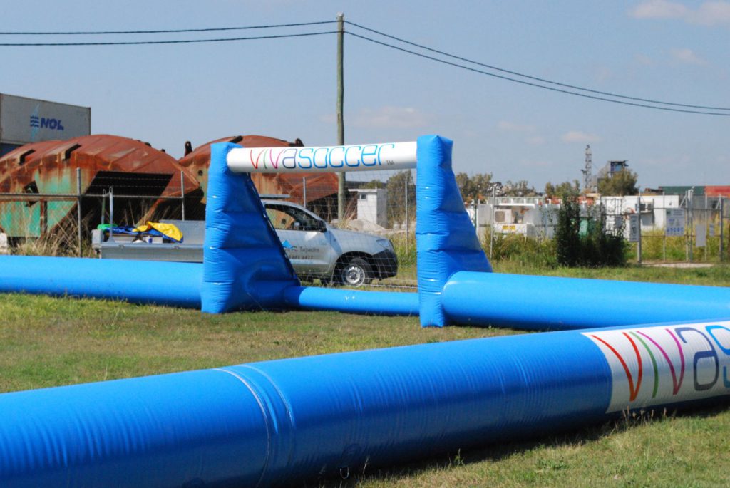 Inflatable soccer goals and fields